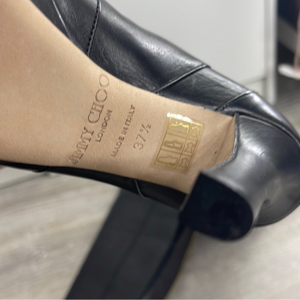 Jimmy Choo Black and Gold Over-the-Knee Boots size 37.5 - Picture 5 of 9